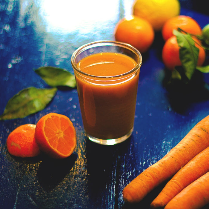 Vitamin C smoothie with organic camu camu, acerola, satsuma and carrot