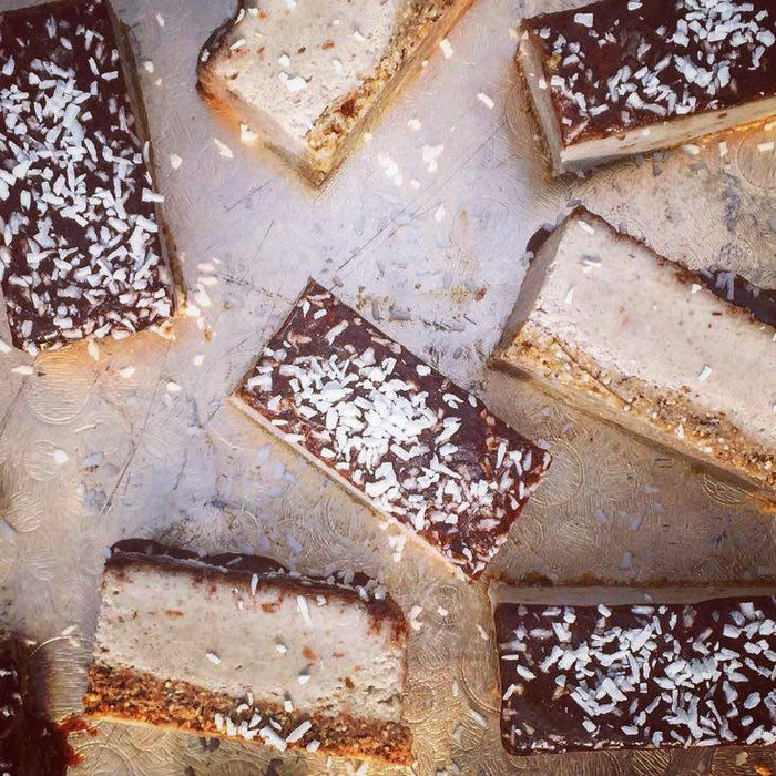 Cashew and Coconut Raw Chocolate Caramel Slices